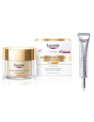 Eucerin Anti Age Hyaluron-Filler + Elasticity dnevna njega s SPF 30 + krema oko očiju Promo pakiranje