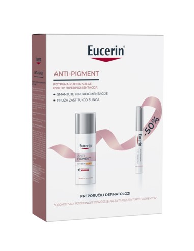 Eucerin Anti-pigment dnevna krema SPF30 + Anti-pigment Spot korektor Promo pakiranje