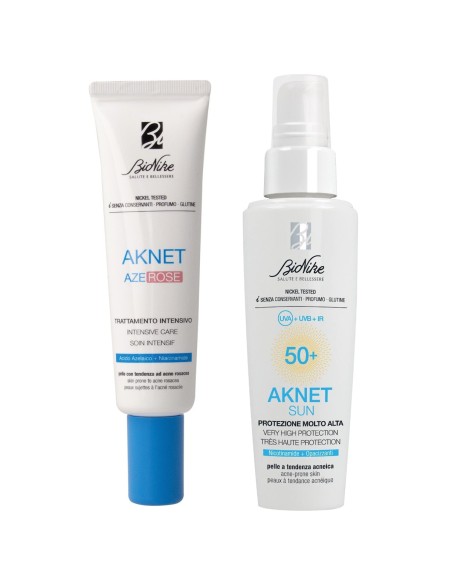 Bionike Aknet Azerose Intenzivna gel-krema + Sun Fluid SPF50+ Promo pakiranje