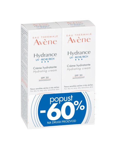 Avene Hydrance UV Riche hidrirajuća krema SPF 30 Duo Promo pakiranje Avene Hydrance UV Riche hidrirajuća krema SPF 30 Duo Promo pakiranje