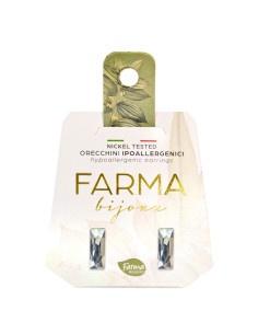Farma Bijoux Hipoalergene naušnice Crystal Baguette, 12 x 4 mm