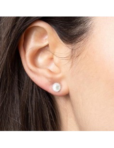 Farma Bijoux Hipoalergene naušnice Flat Pearls 6mm Cream PP6C41 2