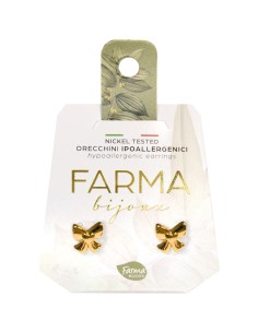 Farma Bijoux Hipoalergene naušnice Gold Ribbon G008