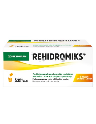 Dietpharm Rehidromiks naranča i limun sa sladilima prašak