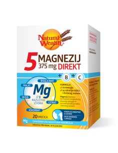 Natural Wealth 5 Magnezij 375 mg Direkt + B + C vrećice
