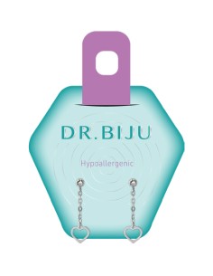 Dr. Biju Hipoalergene naušnice DDH33C001 DROP HEARTH 3.3 mm Crystal