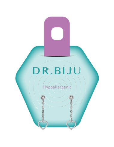 Dr. Biju Hipoalergene naušnice DDH33C001 DROP HEARTH 3.3 mm Crystal