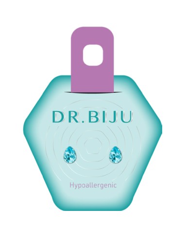Dr. Biju Hipoalergene naušnice DBP60C016 PEAR 6.0 mm Aqua bohemica