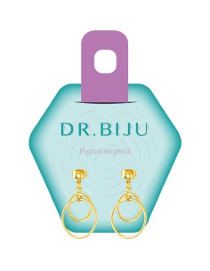 Dr. Biju Hipoalergene naušnice DDR180B030 DUO RING 18 mm Gold