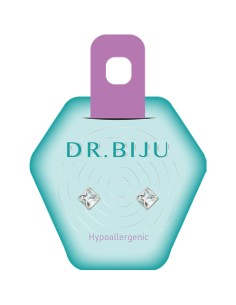 Dr. Biju Hipoalergene naušnice DSQ60C001SQUARE 6.0 mm Crystal