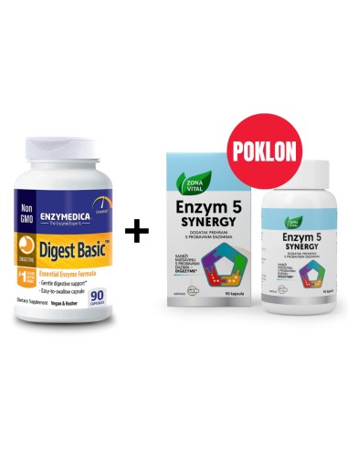 Enzymedica Digest Basic 90 kapsula + Zona Vital Enzym 5 Synergy kapsule Promo pakiranje