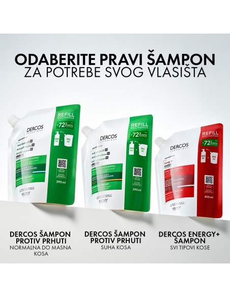 Vichy Dercos Šampon Energy+ protiv ispadanja kose Refill 400 ml