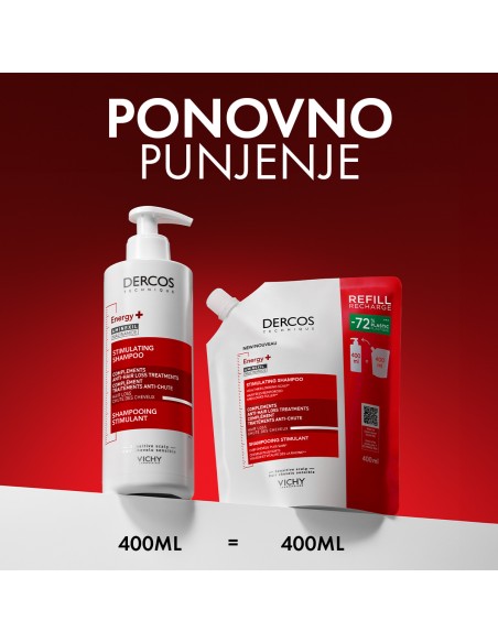 Vichy Dercos Šampon Energy+ protiv ispadanja kose Refill 400 ml