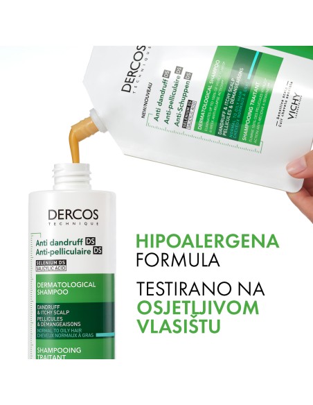 Vichy Dercos Šampon protiv prhuti za normalnu/masnu kosu Refill 390 ml