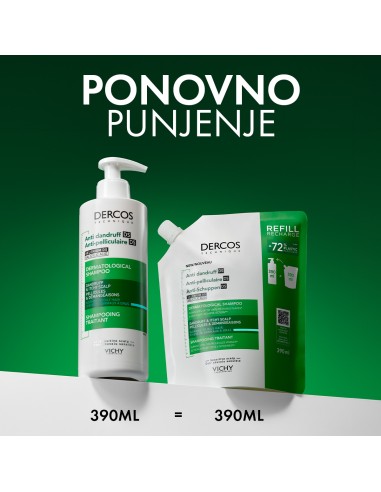 Vichy Dercos Šampon protiv prhuti za normalnu/masnu kosu Refill 390 ml
