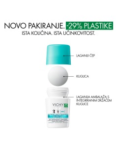 Vichy Deodorant Roll-on dezodorans za regulaciju prekomjernog znojenja anti trace 2