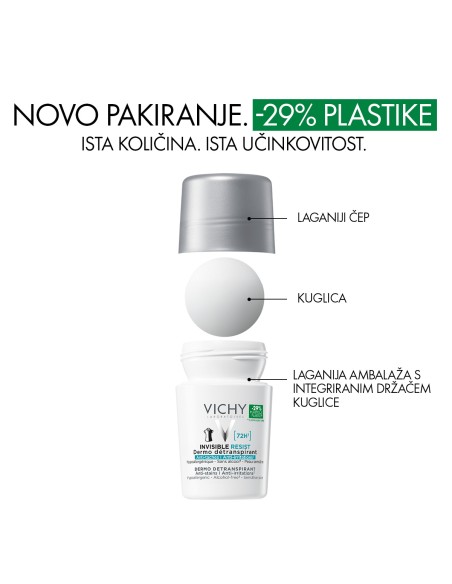 Vichy Deo invisible resist 72h* Dermo Detranspirant protiv mrlja i protiv nadraženosti Vichy Deo invisible resist 72h* Dermo Detranspirant protiv mrlja i protiv nadraženosti