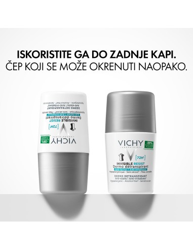 Vichy Deo invisible resist 72h* Dermo Detranspirant protiv mrlja i protiv nadraženosti Vichy Deo invisible resist 72h* Dermo Detranspirant protiv mrlja i protiv nadraženosti