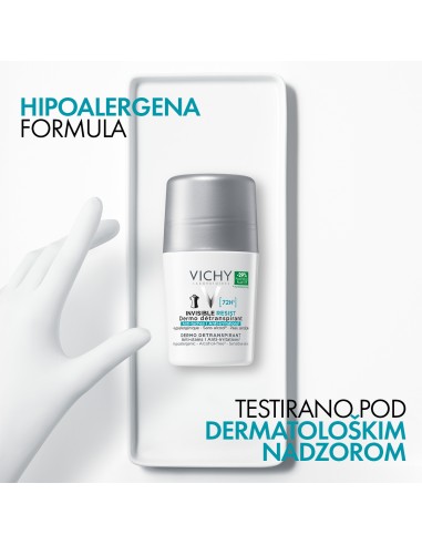 Vichy Deo invisible resist 72h* Dermo Detranspirant protiv mrlja i protiv nadraženosti Vichy Deo invisible resist 72h* Dermo Detranspirant protiv mrlja i protiv nadraženosti