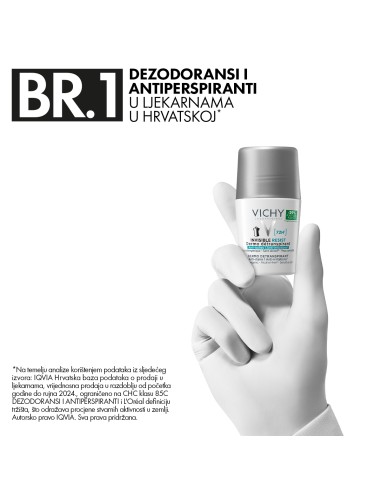Vichy Deo invisible resist 72h* Dermo Detranspirant protiv mrlja i protiv nadraženosti Vichy Deo invisible resist 72h* Dermo Detranspirant protiv mrlja i protiv nadraženosti