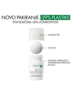 Vichy Deodorant Roll-on dezodorans za regulaciju znojenja do 48h za osjetljivu kožu (bijeli) 2