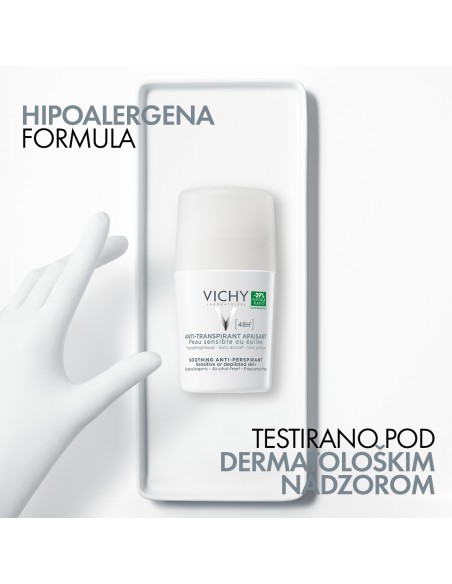 Vichy Deodorant Roll-on dezodorans za regulaciju znojenja do 48h za osjetljivu kožu (bijeli) Vichy Deodorant Roll-on dezodorans za regulaciju znojenja do 48h za osjetljivu kožu (bijeli)