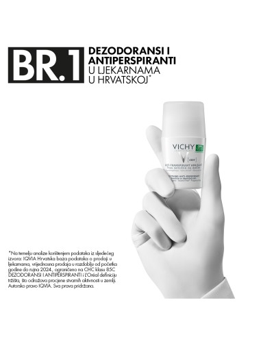 Vichy Deodorant Roll-on dezodorans za regulaciju znojenja do 48h za osjetljivu kožu (bijeli) Vichy Deodorant Roll-on dezodorans za regulaciju znojenja do 48h za osjetljivu kožu (bijeli)