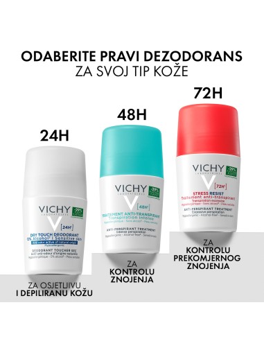 Vichy Deodorant Anti-stres roll-on dezodorans protiv prekomjernog znojenja do 72h