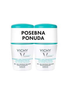 Vichy Deodorant Roll-on dezodorans protiv prekomjernog znojenja do 48h Duo Promo pakiranje (zeleni)