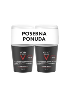 Vichy Homme Antiperspirant roll-on za zaštitu od znojenja do 72h Duo Promo pakiranje