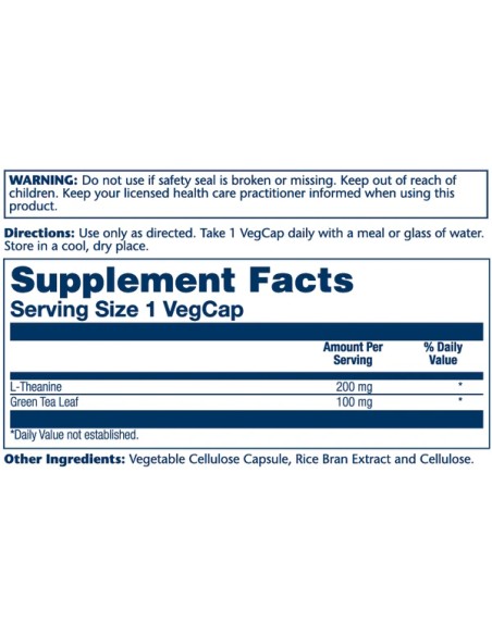 Solaray L-Theanine 200 Mg with Green Tea kapsule