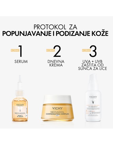 Vichy Neovadiol Dnevna krema s obnavljajućim kompleksom za popunjavanje i podizanje kože. suha koža Vichy Neovadiol Dnevna krema s obnavljajućim kompleksom za popunjavanje i podizanje kože. suha koža