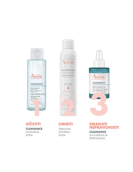 Avene Cleanance A.H.A Serum za eksfolijaciju + Micelarna voda za čišćenje Promo pakiranje