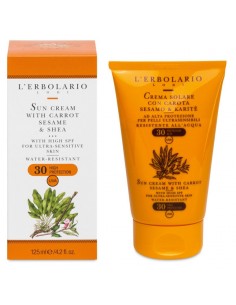 Lerbolario Sun Krema za sunčanje s mrkvom, sezamom i karite maslacem SPF 30