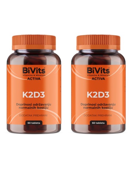 Abela BiVits Activa K2D3 tablete 1+1 Promo pakiranje, dodatak prehrani