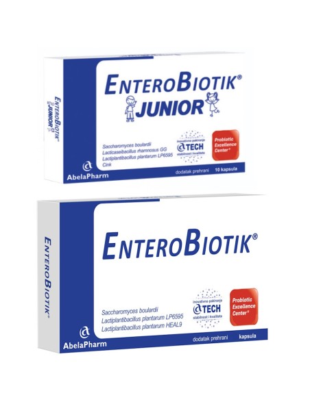 EnteroBiotik Junior kapsule Abela Pharm + POKLON Enterobiotik 10 kapsula, dodatak prehrani