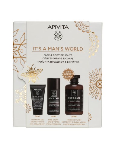 Apivita Božićni Set 2025 za muškarce kosa/lice/tijelo Promo pakiranje