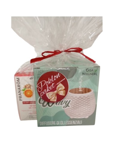 Gisa Difuzer Wavy + Pranarom eterično ulje naranča i đumbir Promo pakiranje