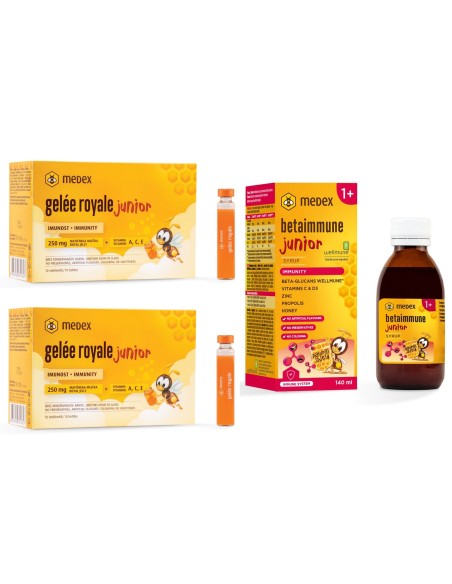 Medex Gelee Royale junior ampule, dodatak prehrani 2 kom + POKLON Betaimmune Junior