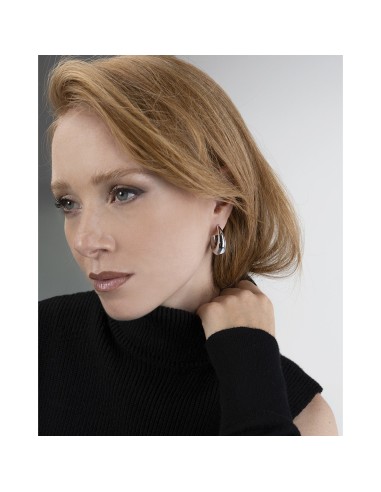 Farma Bijoux Hipoalergene naušnice Big Oval Hoops Silver Wow5