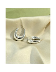 Farma Bijoux Hipoalergene naušnice Big Oval Hoops Silver Wow5 2