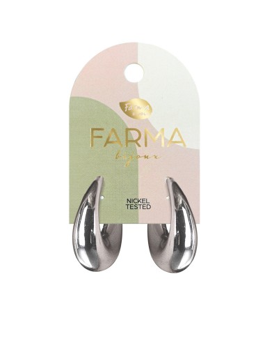 Farma Bijoux Hipoalergene naušnice Big Oval Hoops Silver Wow5