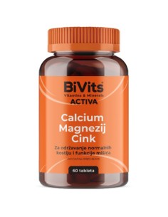 Abela BiVits Activa Calcium Magnezij Cink tablete 1+1 Promo pakiranje, dodatak prehrani 2