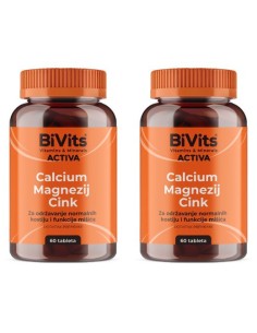 Abela BiVits Activa Calcium Magnezij Cink tablete 1+1 Promo pakiranje, dodatak prehrani