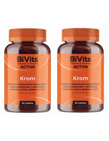 Abela BiVits Activa Krom tablete 1+1 Promo pakiranje, dodatak prehrani