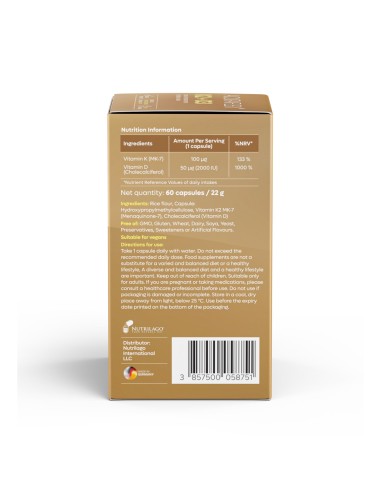 Nutrilago Acuraflex K2 + D3 kapsule, dodatak prehrani