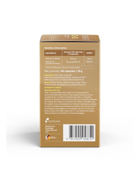 Nutrilago Acuraflex K2 + D3 kapsule, dodatak prehrani