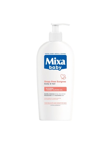 Mixa Baby gel za kupanje bogat lipidima, bez sapuna, za tijelo i kosu 400 ml