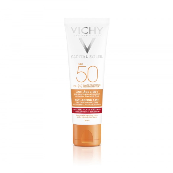 Vichy Capital Soleil Krema za zaštitu od sunca s anti-age efektom SPF 50+
