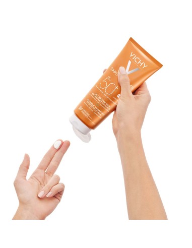 Vichy Capital Soleil Hidratantno mlijeko za zaštitu od sunca za lice i tijelo SPF50+ Obiteljsko pakiranje